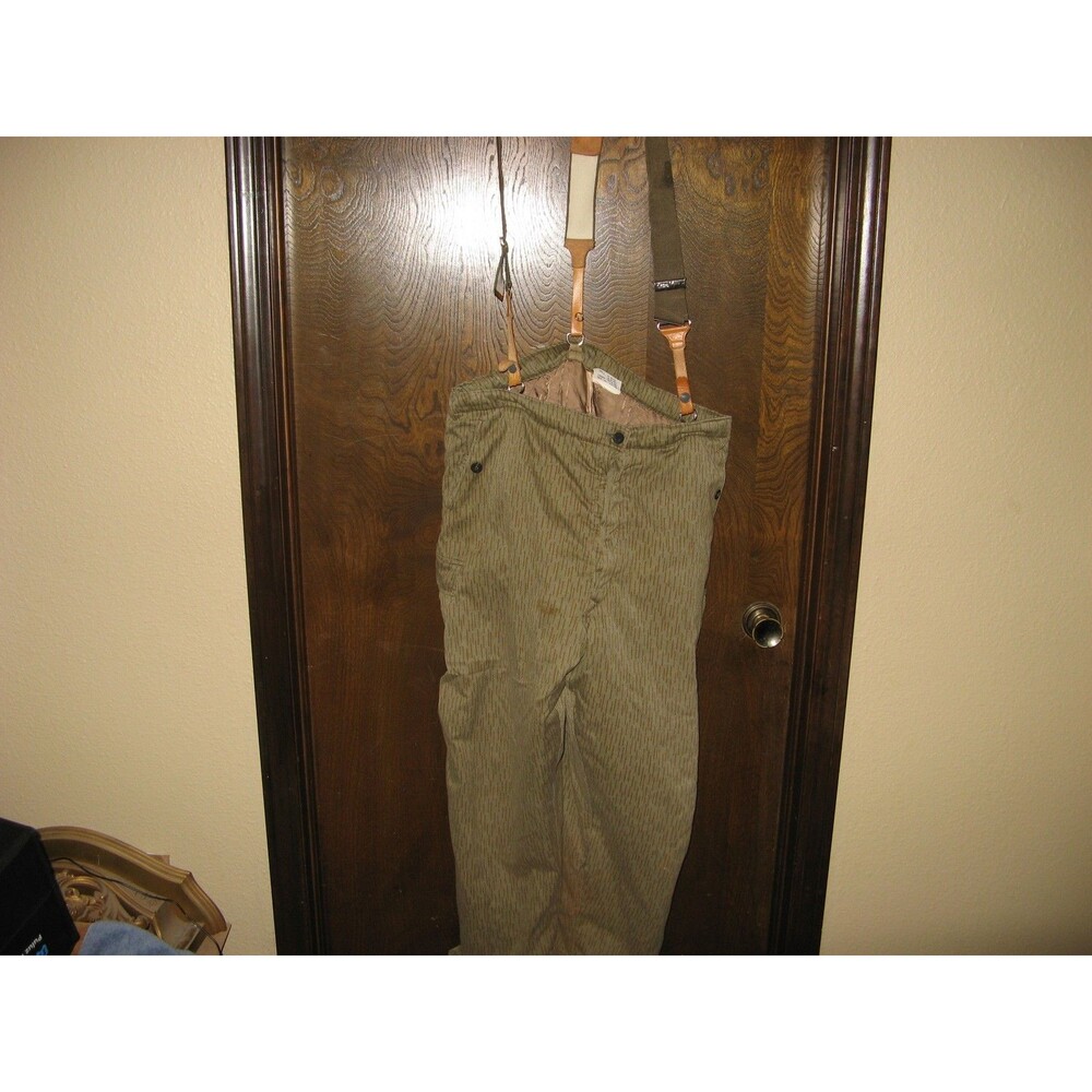 STURM HANDELS Vtg German Military 54 XL Insulated Camo Winter Pants w Suspenders